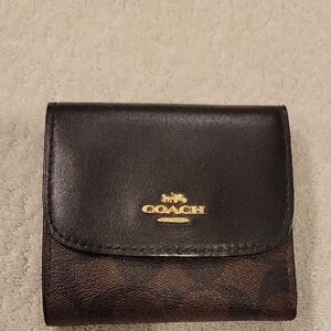 Coach Black and Brown Leather Wallet